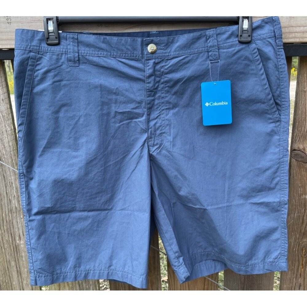 Columbia Mens Washed Out Chino Shorts Size 40 Regular 10" Inseam Blue Cotton